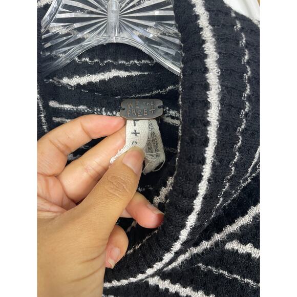Free People We the Free Drippy Kristina Striped Sweater Black S - Picture 4 of 6
